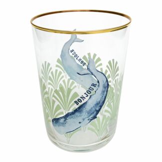 ‘Bonjour’ Whale Hi Ball Glass