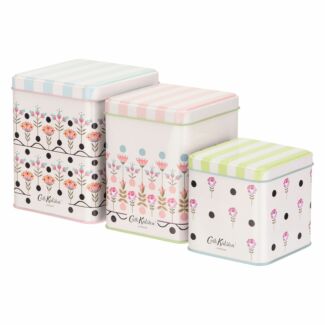 Painted Table Set of 3 Nesting Square Storage Tins