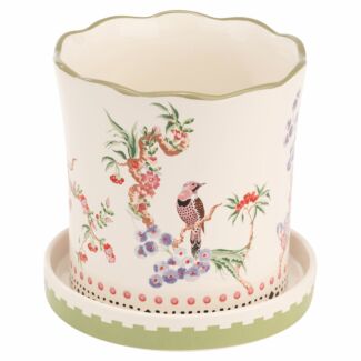 Spring Birds Plant Pot with Tray