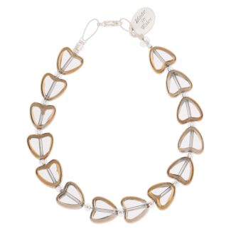 Clear Gold Edged Hearts Bracelet