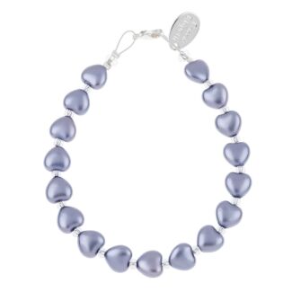 Lilac Pearl Hearts Bracelet