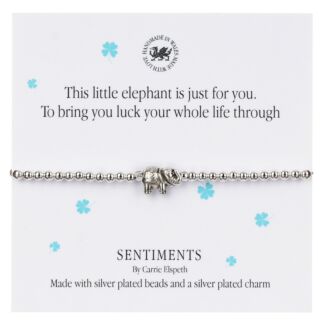 ‘This Little Elephant is Just for You.’ Sentiment Bracelet