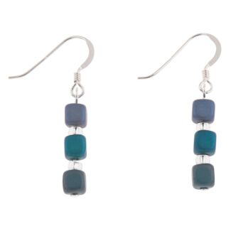 Blues Satin Cubes Earrings 