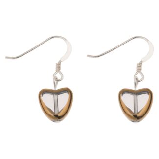 Clear Gold Edged Hearts Earrings