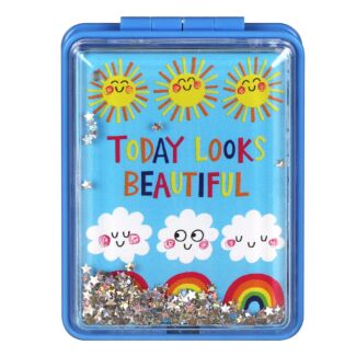 Blue ‘Today Looks Beautiful’ Compact Mirror