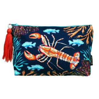 Coral Lobster Make Up Pouch