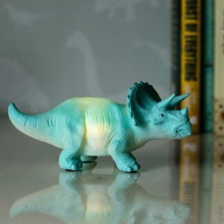 Small LED Turquoise Triceratops Light