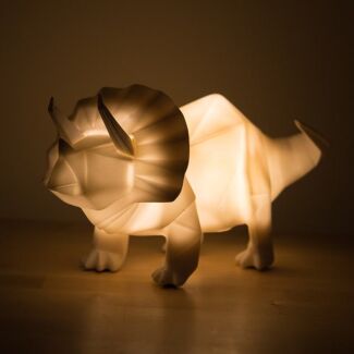 Large White Dinosaur Origami Lamp