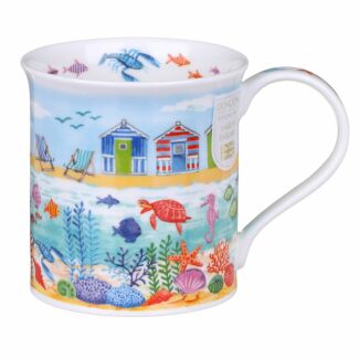 Ocean Paradise Beach Huts Bute Shape Mug