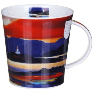 Dunoon Campagne Poppy Tazza In Bone China 480 Ml - Motivo Papaveri Di Claire Winteringham, Forma Cairngorm, Made In England