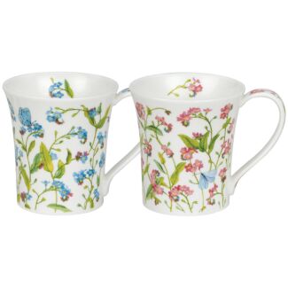 Dunoon Forget-me-nots Jura Set of 2 Mugs