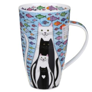 Aqua Cats Henley Shaped Mug