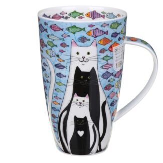 Aqua Cats Henley Shaped Mug