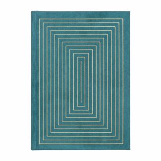 Green Linear Boxes Cloth Journal with Pocket