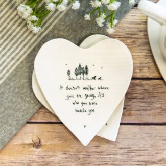 ‘Beside You’ Heart Shaped Coaster