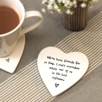 ‘Bad Influence’ Heart Shaped Coaster