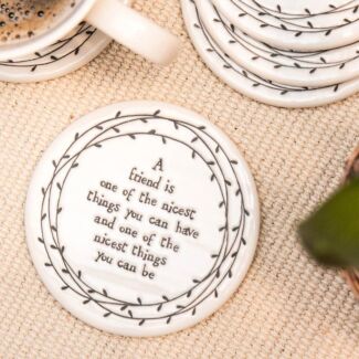 A Friend Is One Of The Nicest Things Porcelain Leaf Coaster