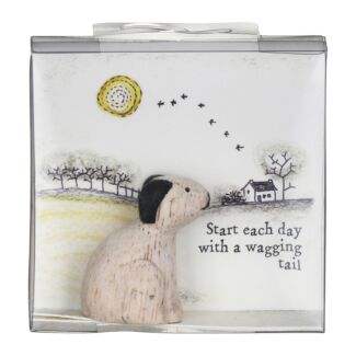 Wooden Dog in a box Keepsake