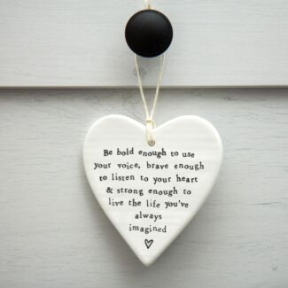 ‘Be Bold’ Round Porcelain Heart