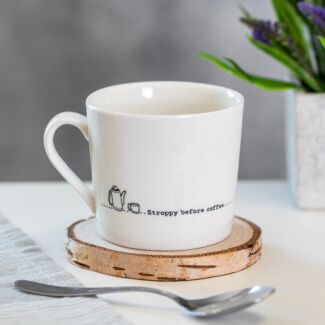 ‘Stroppy Before Coffee’ Wobbly Porcelain Boxed Mug