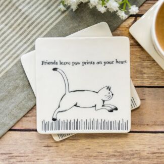 ‘Paw Prints on Your Heart’ Square Coaster