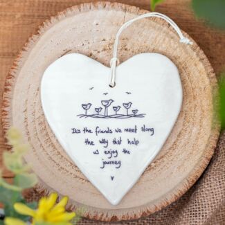 ‘Friends We Meet’ Wobbly Hanging Heart