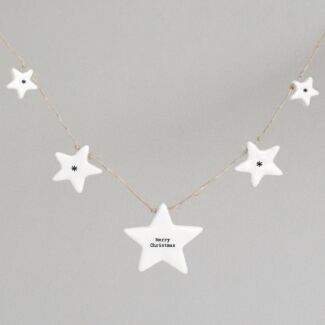 Porcelain 'Merry Christmas' Stars Garland