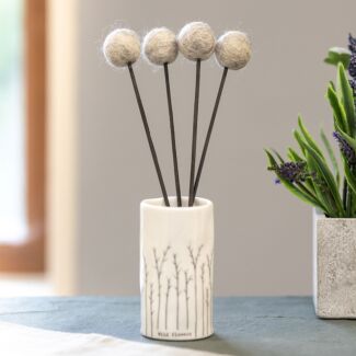 Single Decorative Light Grey Pompom Flower