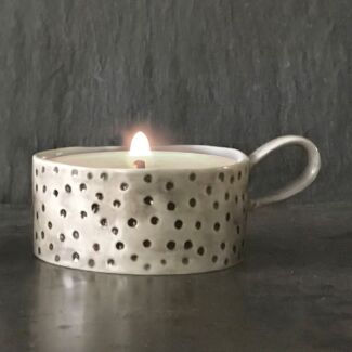 Dimpled Spot Handled Candle Holder