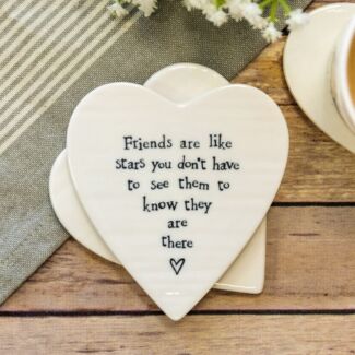 Friends Are Like Stars Porcelain Coaster