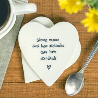 ‘Strong Women’ Porcelain Heart Shaped Coaster