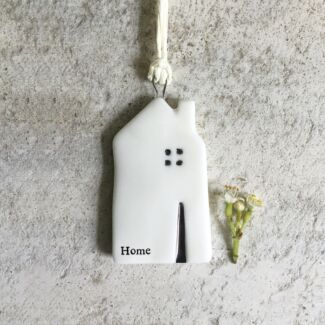 Small House With Chimney Hanger Porcelain Sign