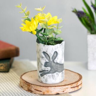 Grey Running Rabbit Vase