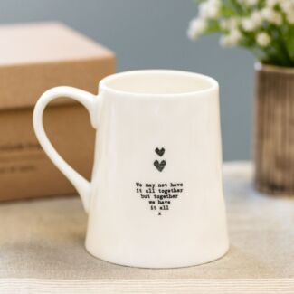 ‘We May Not’ Heart & Kisses Porcelain Boxed Mug