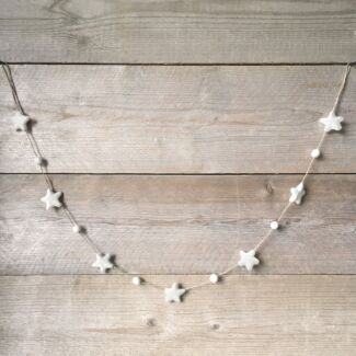 White Stars Felt Garland