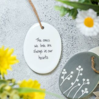 ‘The Ones We Love’ Sgraffito Porcelain Hanger