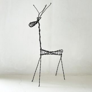 Large Standing Rusty Wire Reindeer