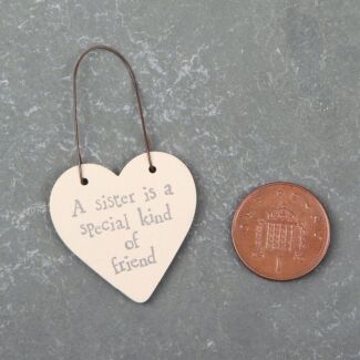 A Sister Is A Special Kind Of A Friend  - 3cm Little Heart On Wire