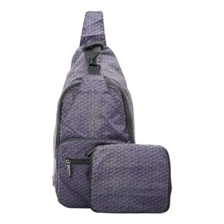 Black Disrupted Cubes Recycled Foldaway Crossbody Bag