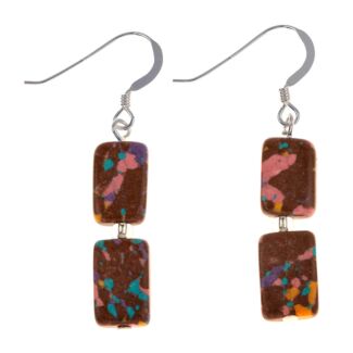 Aubergine Mosaic Rectangles Earrings