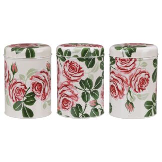 Pink Rose Set of Three Round Caddies