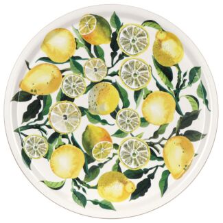 Fruits Lemons Birch Round Tray