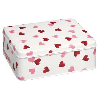 Pink Hearts Deep Rectangular Tin