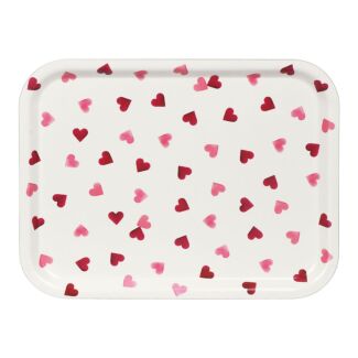Pink Hearts Birch Rectangular Tray