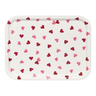 Pink Hearts Birch Rectangular Tray