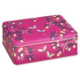 Mauve Orchard Butterfly Deep Rectangular Tin