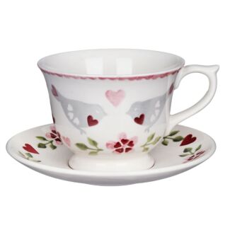 Lovebirds Boxed Large Teacup & Saucer