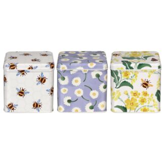 Flowers & Bees Set of Three Square Storage Caddies