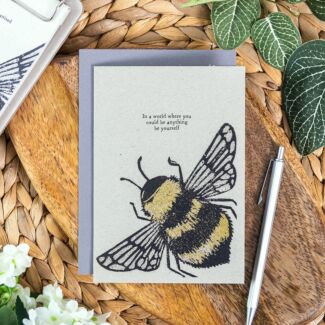 Block Print ‘Be Yourself ’ Bee Greetings Card