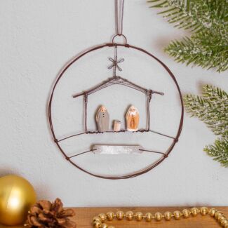 Christmas ‘All is Calm’ Hanging Metal Wreath